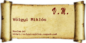 Völgyi Miklós névjegykártya